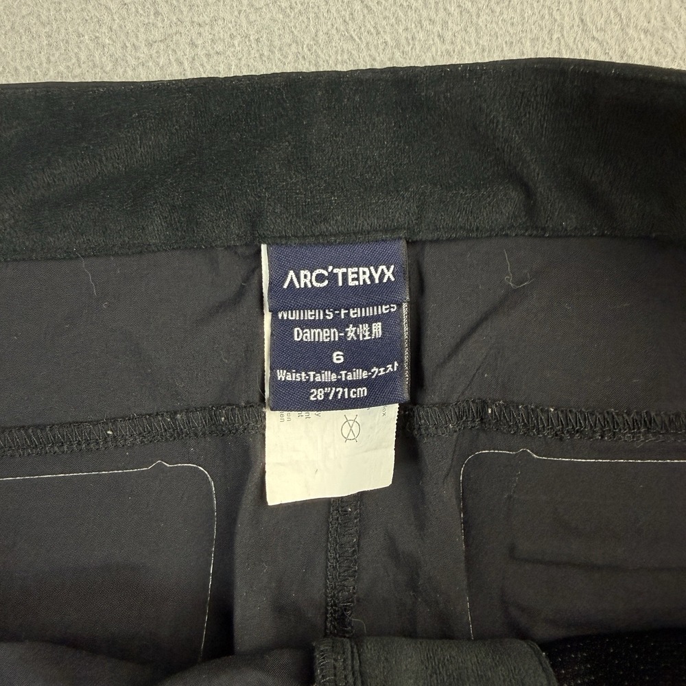 Arc'teryx Capri Hiking Climbing Pants Womens 6 Black Nylon Belt Stretch Outdoors - Picture 4 of 9